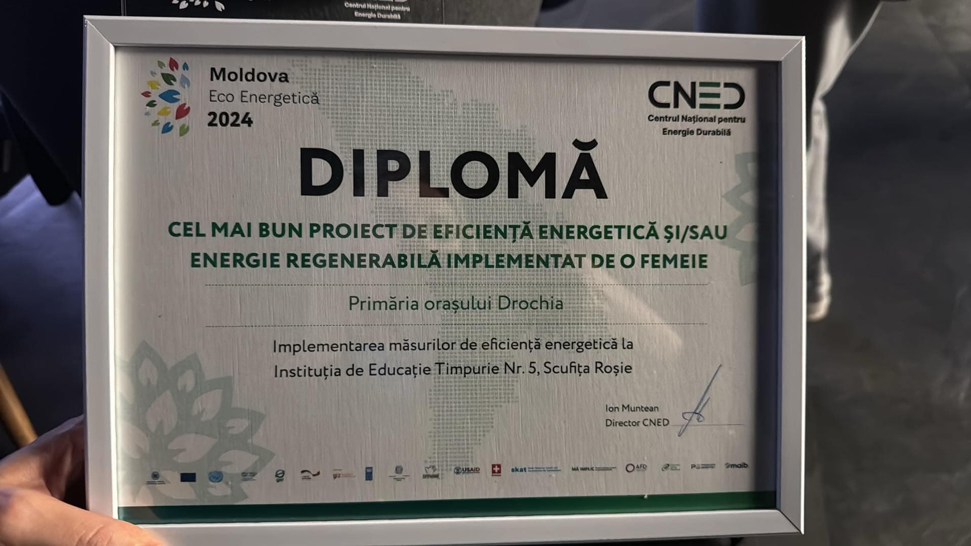 Nina Cereteu, primarul orașului Drochia, a obținut premiul pentru cel mai bun proiect de eficiență energetică (1)