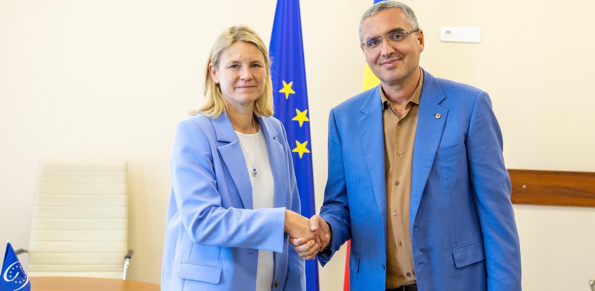 14.05.2026 – Renato Usatîi, leader of the Our Party, held a meeting in Parliament with Tanja Gonggrijp, candidate for Deputy Secretary General of the Council of Europe.