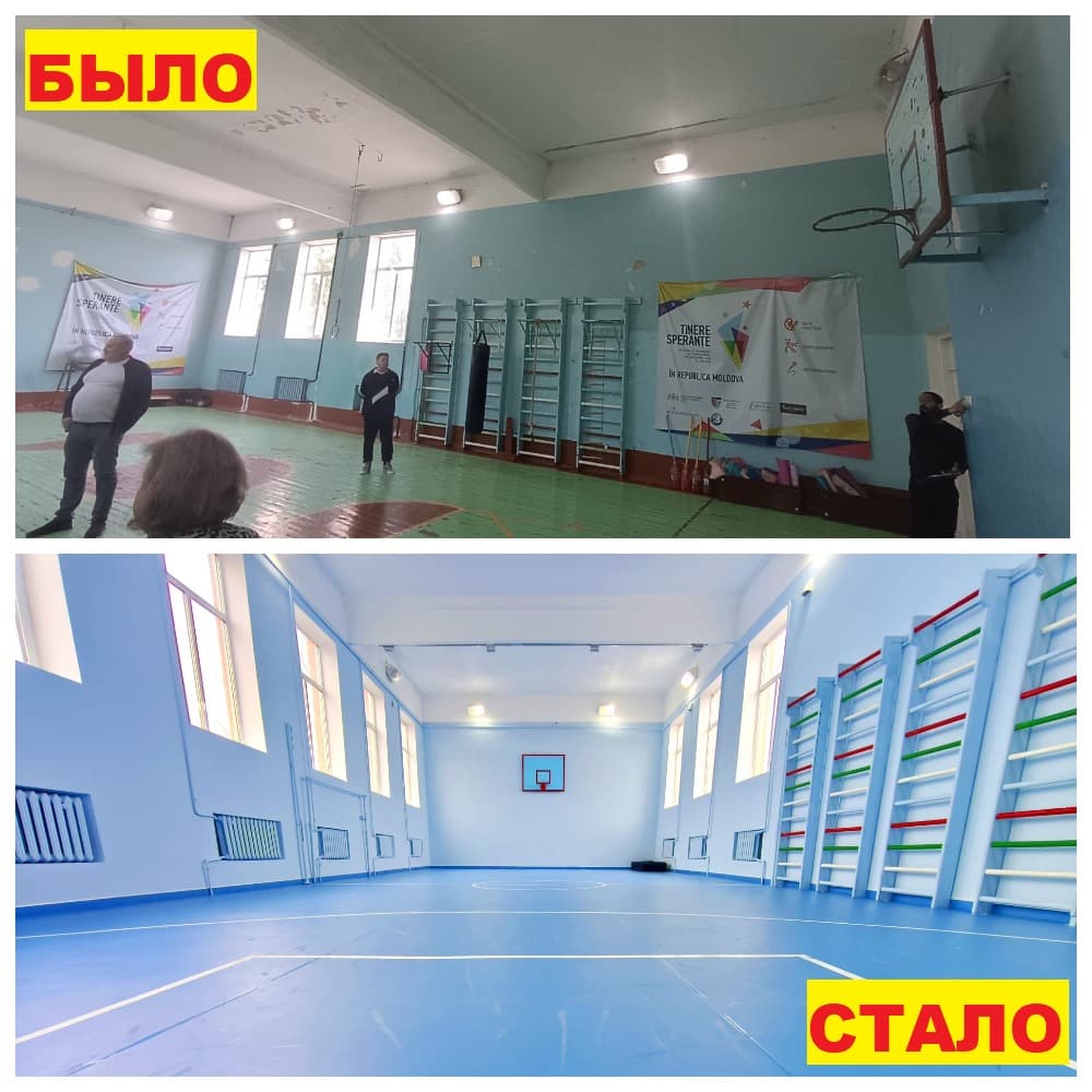 (FOTO) Redeschiderea sălii de sport a Centrului de Creație „M. Blanc” din Bălți – un nou angajament îndeplinit al primarului Alexandr Petkov (Partidul Nostru) (1)